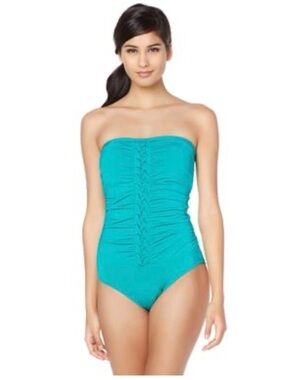 Jantzen Aqua Ruched One-Piece Swimsuit Size 12 NWT